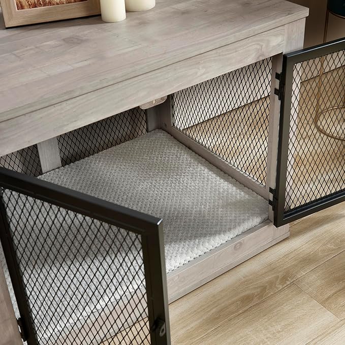 Memory Foam Dog Crate Bed Pad for Medium Size Dog Soft Fluffy Kennel Pad Crate Mat for Pet Anti-Slip Comfy Puppy Bed for Dog Cage 36x22 Inch,Grey