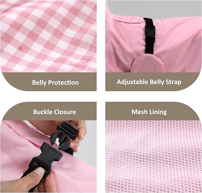 MAMORE Dog Raincoat Hooded Poncho,Waterproof Dog Rain Coat with Reflective Strip, Adjustable Lightweight Dog Rain Jacket with Double Layer for Large Medium Small Dogs (Pink, XXX-Large)