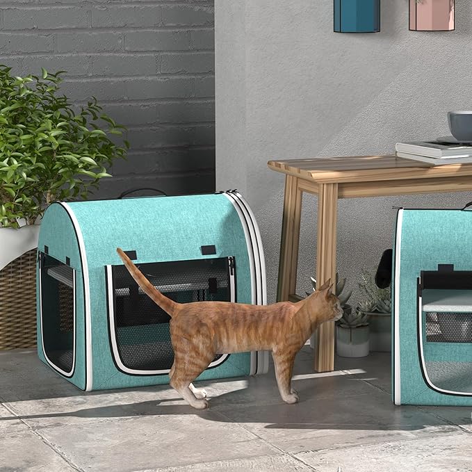 PawHut 39" Portable Soft Pet Cat Carrier with Divider