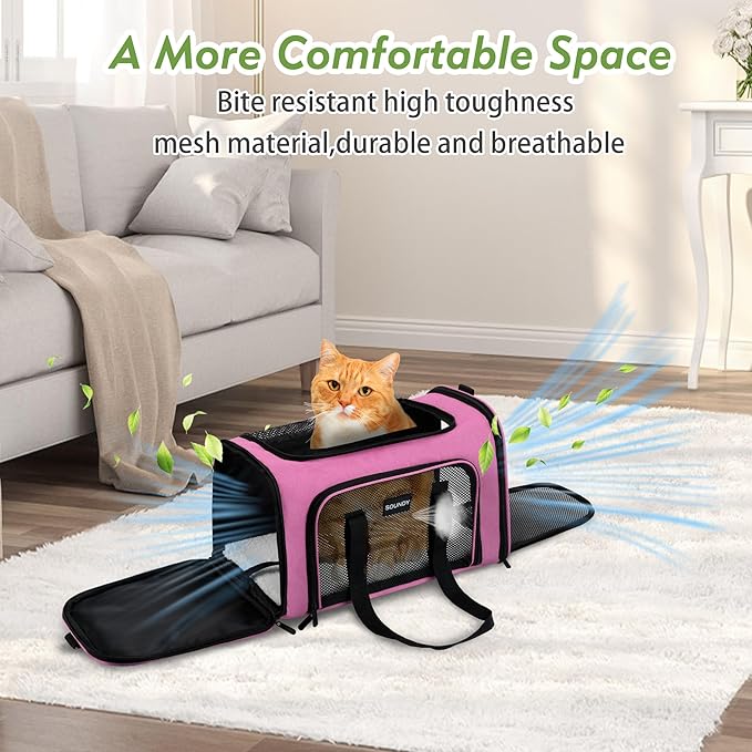 Soundy Large Cat Carrier Dog Carrier Pet Carrier Under 25 Lbs 2 Cats