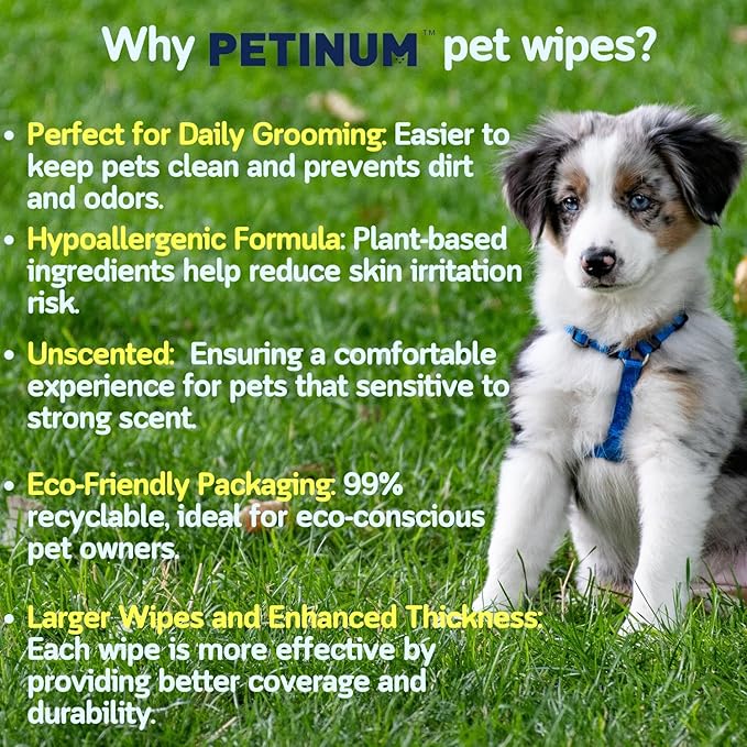 Dog Cleaning Wipes for Paws 8'' x 8'' Hypoallergenic 400 Count