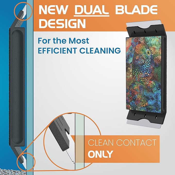 FL!PPER Flipper EDGE Puffer Limited Edition Floating Magnetic Aquarium Cleaner 2-In-1 Dual