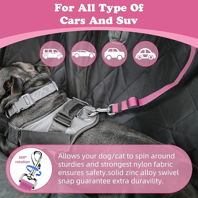 BWOGUE 2 Packs Dog Cat Safety Seat Belt