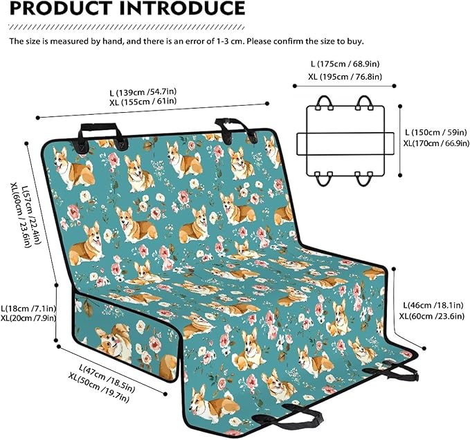 AFPANQZ Corgi Floral Car Dog Cat Seat Cover