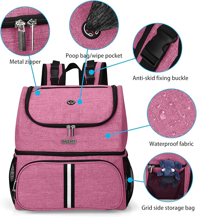 BAGLHER Pet Travel Bag 2 Silicone 2 Food