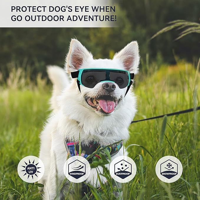 ENJOYING Dog Sunglasses Small Dog Goggles Anti-UV Doggy Glasses for Small Dogs Big Cats Impact/Wind/Dust/Fog Proof Puppy Eye Protection
