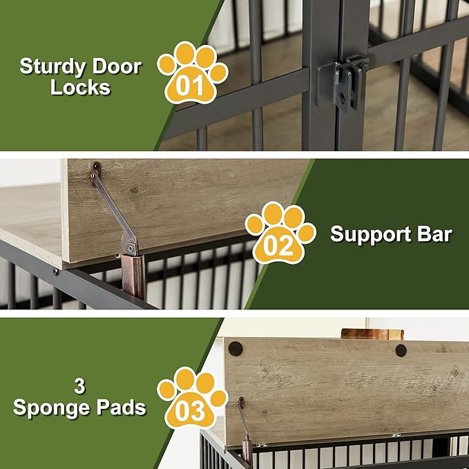 NicBex Dog Crate Furniture 38.4" L