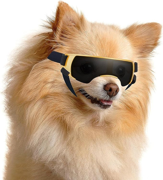 ENJOYING Dog Sunglasses Small Dog Goggles Anti-UV Doggy Glasses for Small Dogs Big Cats Impact/Wind/Dust/Fog Proof Puppy Eye Protection