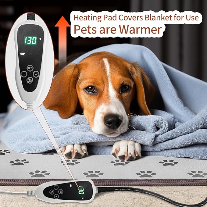 Large Dog Heating Pad 34x21in Waterproof Pet Heating Pad for Dogs Smart Thermostat Switch
