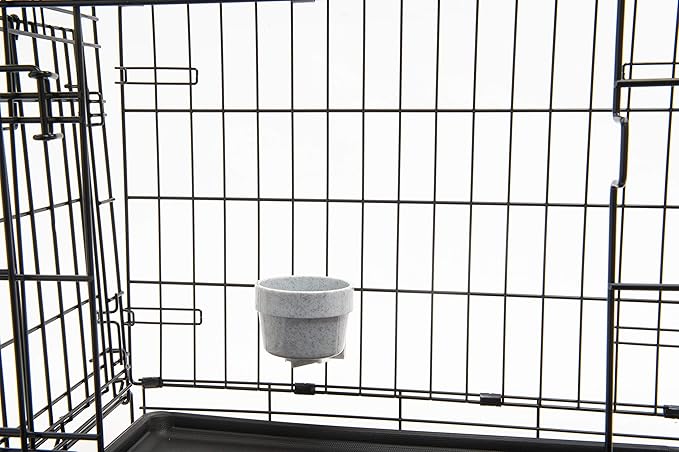 Lixit Quick Lock Removable Dog Kennel Bowls for Wire and Soft Sided Crates (10oz Wire Crate