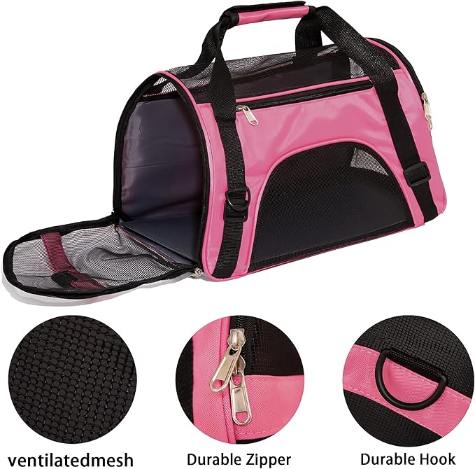 Pet Carrier Soft-Sided Carriers for Cat Carriers Dog Carrier for Small Medium Cats Dogs Puppies Pet Carrier Airline Approved up to 15 Lbs Cat Dog Pet Travel Carrier (Medium