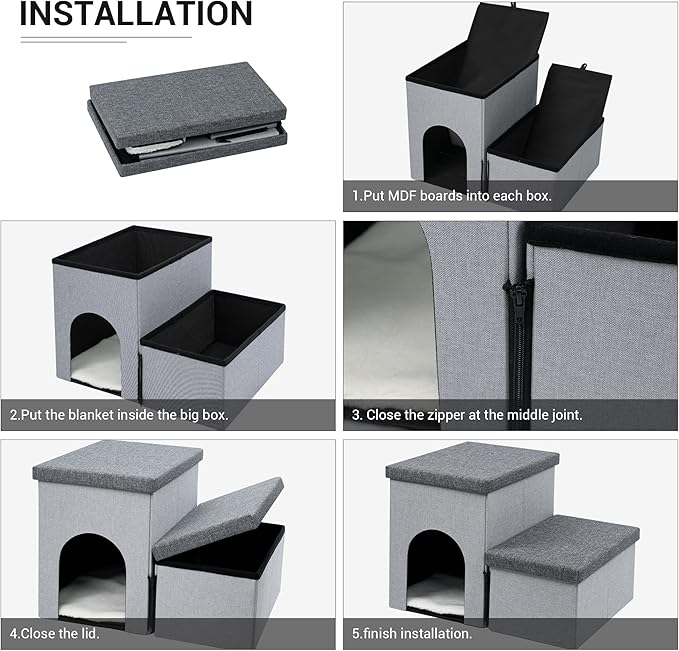 Heeyoo Dog Stairs for Small Dogs 2-Step Pet