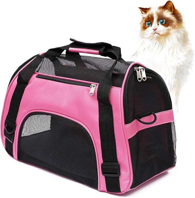 Pet Carrier Soft-Sided Carriers for Cat Carriers Dog Carrier for Small Medium Cats Dogs Puppies Pet Carrier Airline Approved up to 15 Lbs Cat Dog Pet Travel Carrier (Small