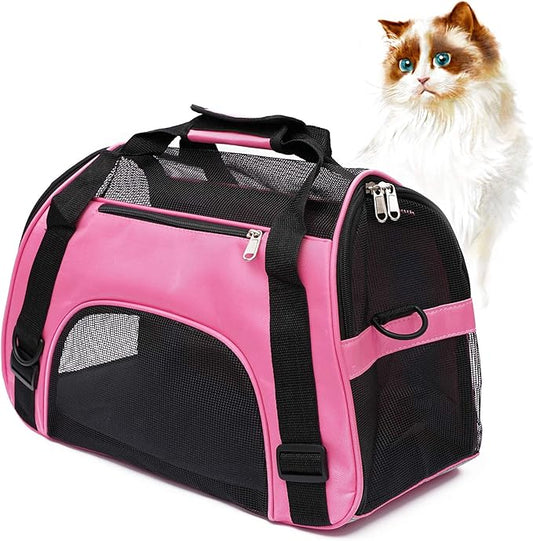Pet Carrier Soft-Sided Carriers for Cat Carriers Dog Carrier for Small Medium Cats Dogs Puppies Pet Carrier Airline Approved up to 15 Lbs Cat Dog Pet Travel Carrier (Small