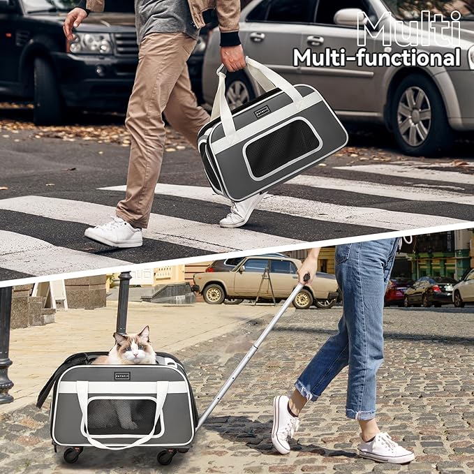 PETSFIT Airline Approved Cat Carrier with Wheels Designed