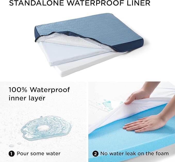 Bedsure Large Orthopedic Dog Bed for Large Dogs 2-Layer Thick (36x27x3.5 Inches),