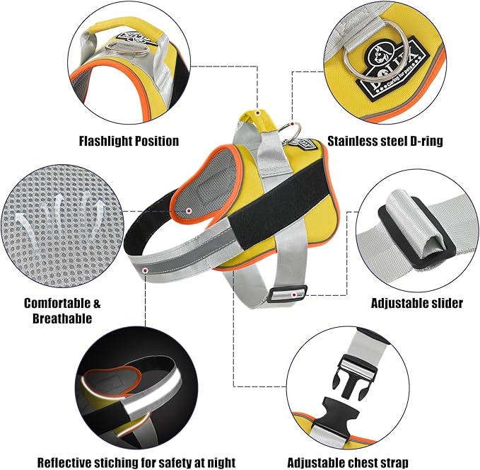 Bolux Dog Harness 1), YellowOrange)