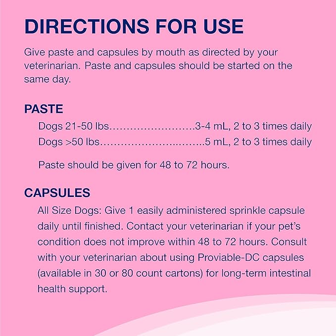 Proviable Digestive Health Supplement Kit with Multi-Strain Probiotics and Prebiotics for Medium to Large Dogs 7 Strains 30 mL 10 Capsules