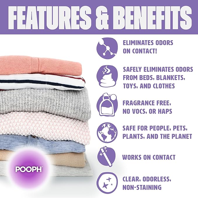 Pooph Pet Odor Eliminator & Pooph Laundry Additive 2-32oz Bottles