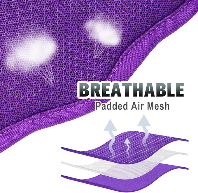 BARKBAY No Pull Dog Harness Large Step in Reflective Dog Harness with Front Clip and Easy Control Handle for Walking Training Running with ID tag Pocket(Purple