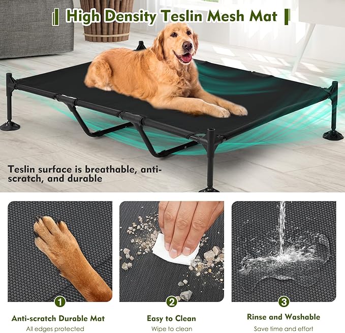 48" House for Large Dogs Outside & Elevated Dog Bed