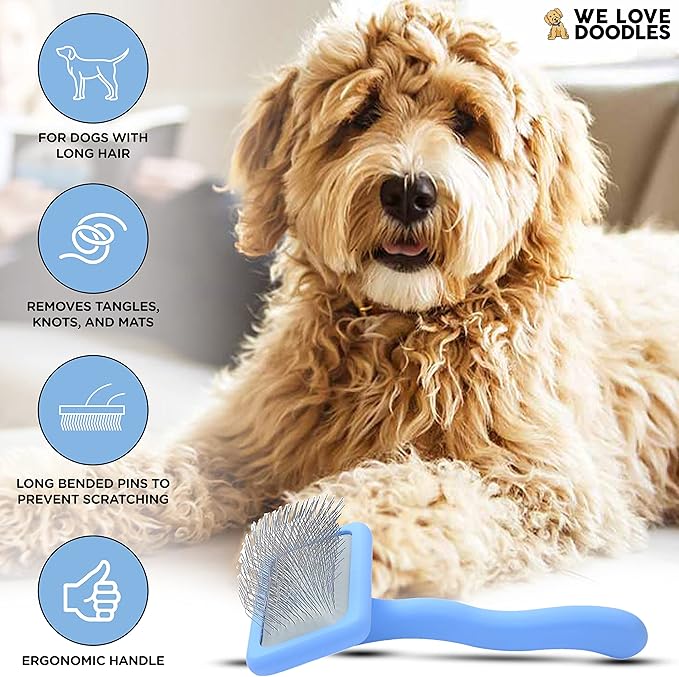 We Love Doodles Dog Slicker Brush for Grooming Pet Hair