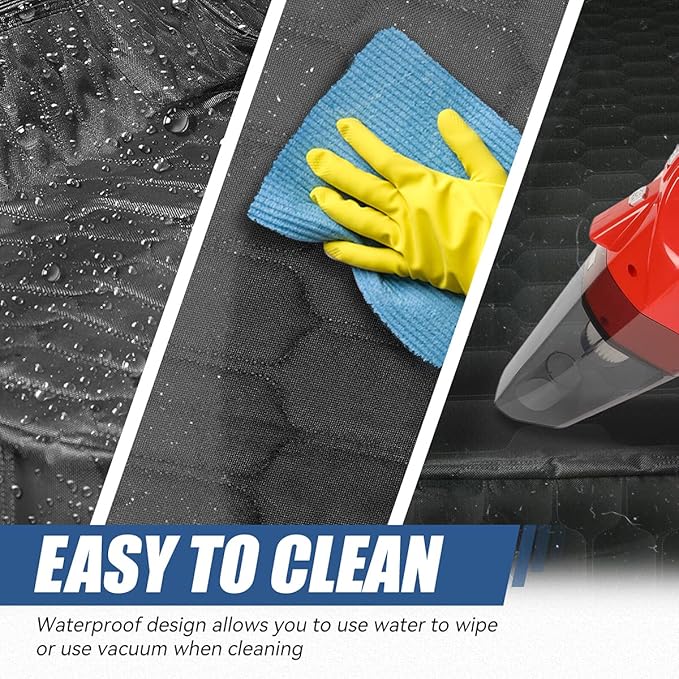 Auto Dynasty Hammock Style Waterproof Pet Dog Back Seat Protector Cover with Center Mesh Window and Anti-Slip Padding for Cars