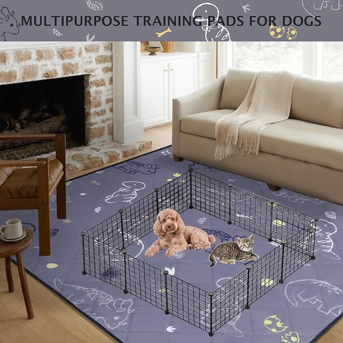 IEUUMLER Washable Pee Pads for Dogs 1 Pack EU007 (Gray 63"X63"-1pcs)