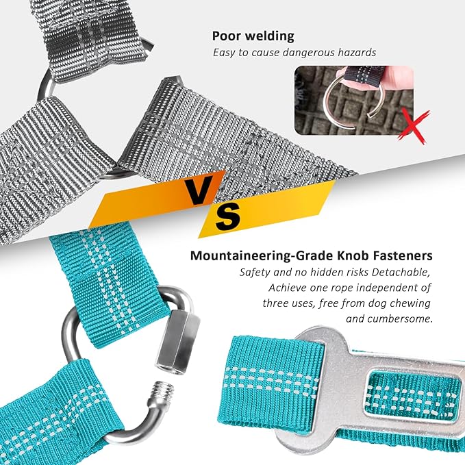 Removable Dog Seat Belts Harness for Car 3 in 1 Pet 2PCS and