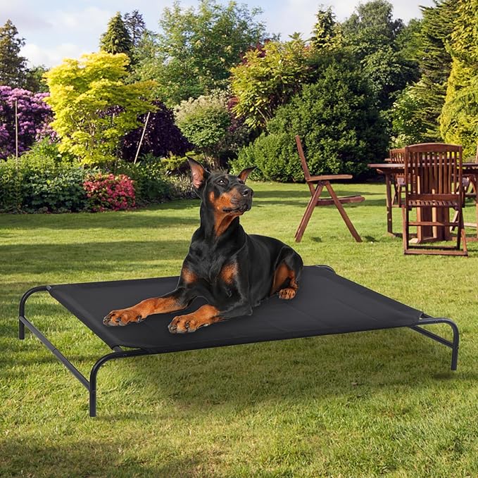 Portable Raised Cooling Steel-Framed Elevated Pet Bed