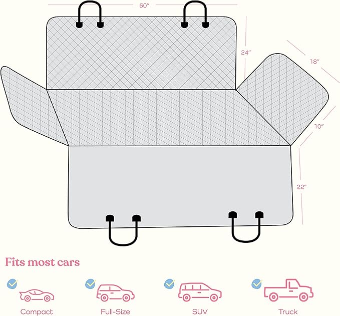 PitPet 100% Waterproof Car Seat Cover for Dogs 600D Heavy