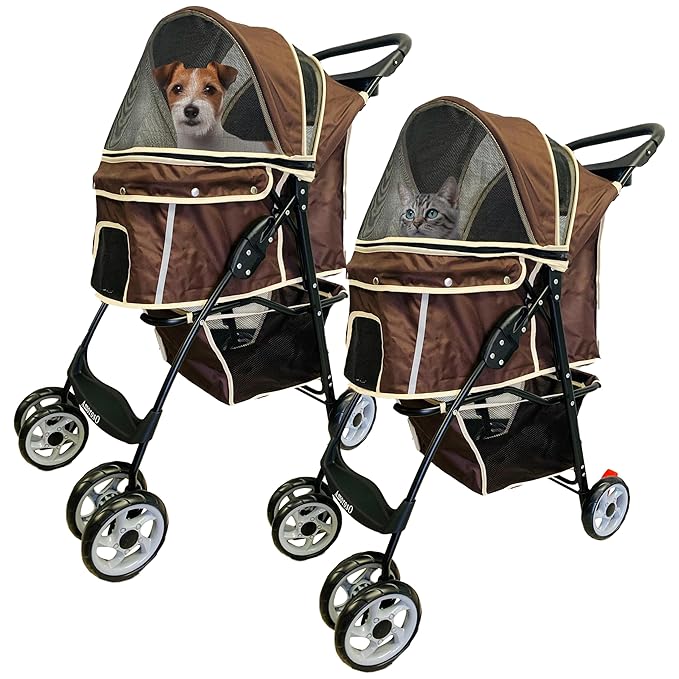AmorosO 4 Wheels Pet Convenient Stroller