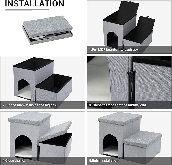 Heeyoo Dog Stairs for Small Dogs 2-Step Pet