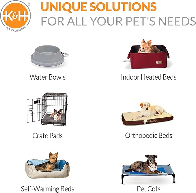 K&H Pet Products Self-Warming Pet Cot Cover Replacement (Cot Sold Separately) 32 X 25 Inches