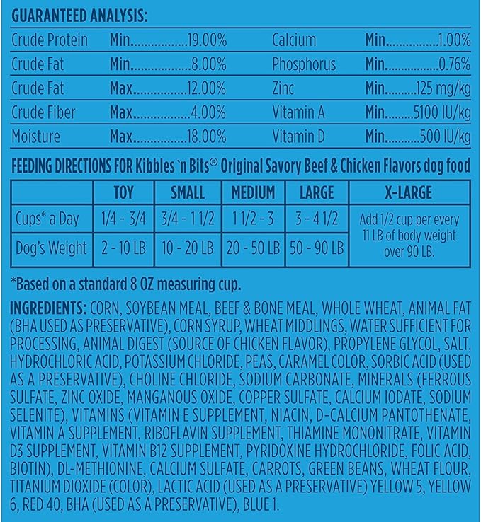Kibbles 'N Bits Original Savory Beef & Chicken Flavors Dry Dog Food, 3.5 Pound Bag