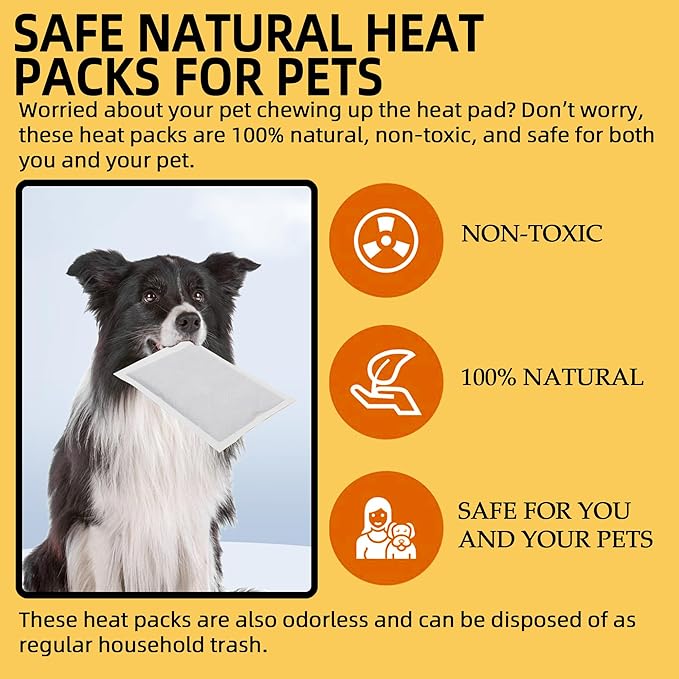 (15-Pack Upgraded Heat Packs for Newborn Puppy Anxiety Dog Toys Replacement Heat Packs Disposable Puppy Warmers 40 Hours