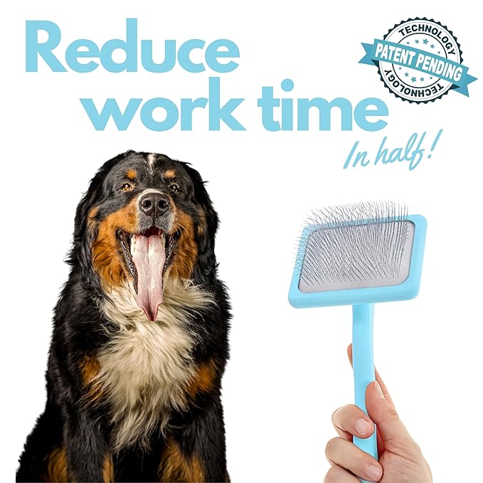 Pet Slicker Brush With Soft Massage Grooming Stainless Steel Pins