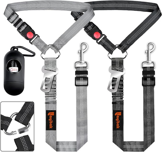 Removable Dog Seat Belts Harness for Car 3 in 1 Pet 2PCS and