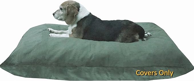 DIY Pet Bed Pillow Denim Cover + Waterproof Internal case for Dog/Cat at Medium 36"X29" Olive Green Color