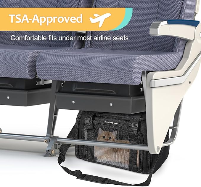 Cat Dog Carrier Up to 15 Lbs TSA Airline Approved Pet Carrier for Small Medium Cats Puppies Dog Carriers for Small Dogs Collapsible Soft Sided Cat Travel Carrier 15.7"x10.2"x10.2"