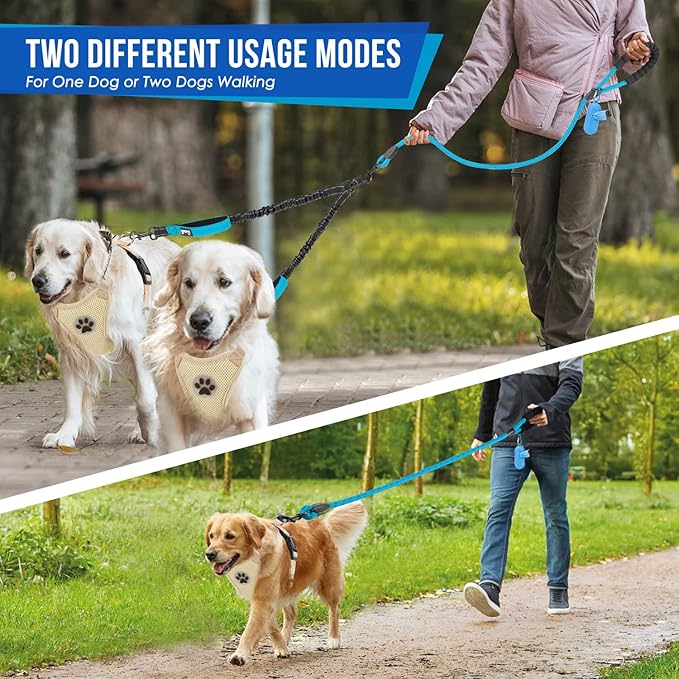 Lukovee Double Dog Leash 360° Swivel