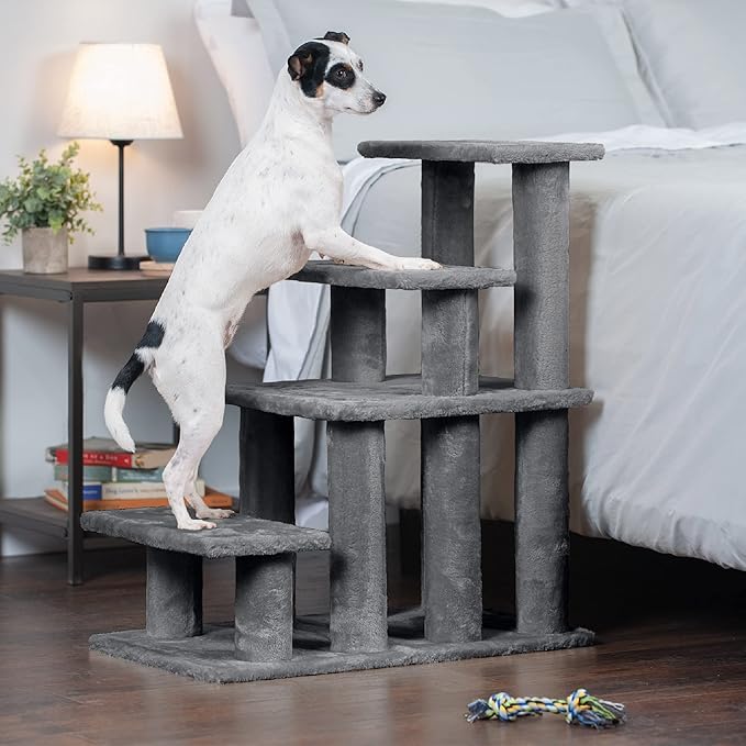 Furhaven Steady Paws Multi-Step Pet Stairs for High Beds & Sofas 4-Step