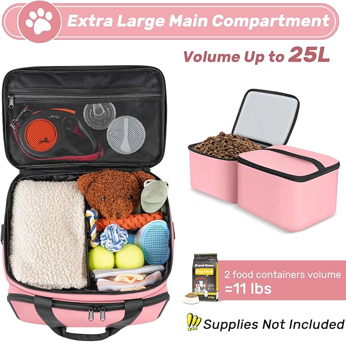 6 Set Dog Travel Bag 2 Food 1 Travel 2 Collapsible 1 Treat