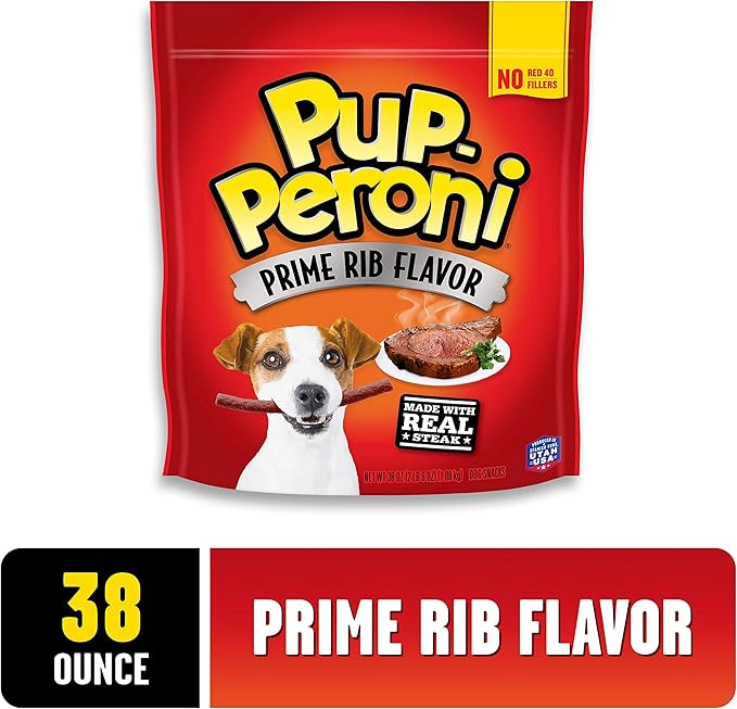 Pup-Peroni Dog Treats, Prime Rib Flavor, 38 Ounce, Made with Real Steak