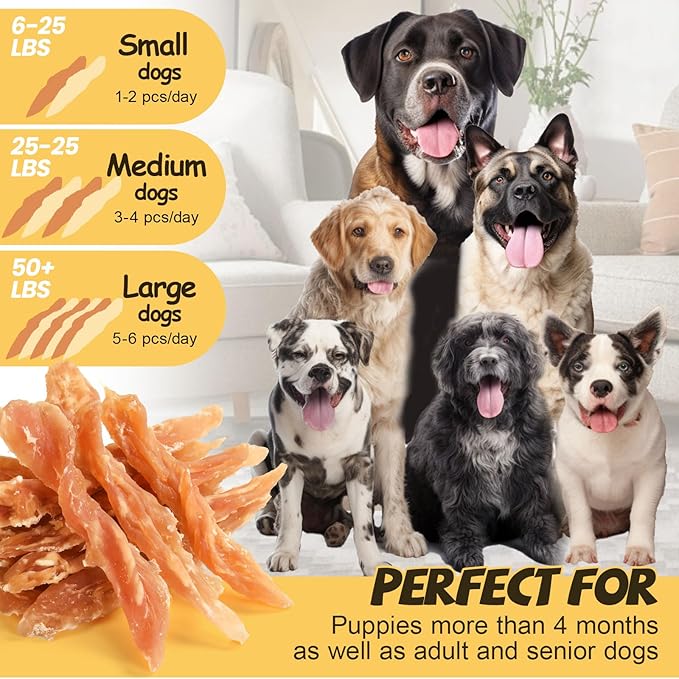 ASMPET Chicken Jerky Dog Treats Human-Grade Taurine-Enriched High 100% Natural (10.6 oz)