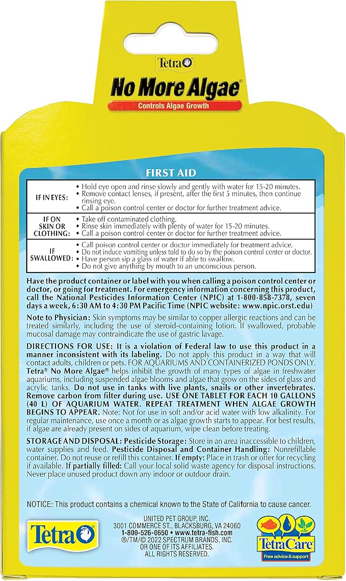 Tetra No More Algae Tablets 8 tablets,