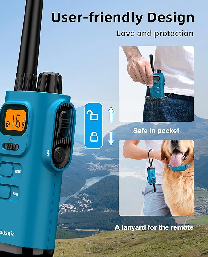 Bousnic Dog Shock Collar with Remote 4000FT Dog (8-120lbs) Waterproof