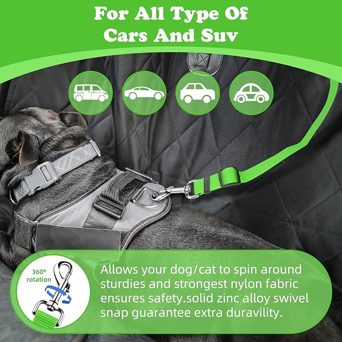 BWOGUE 2 Packs Dog Cat Safety Seat Belt