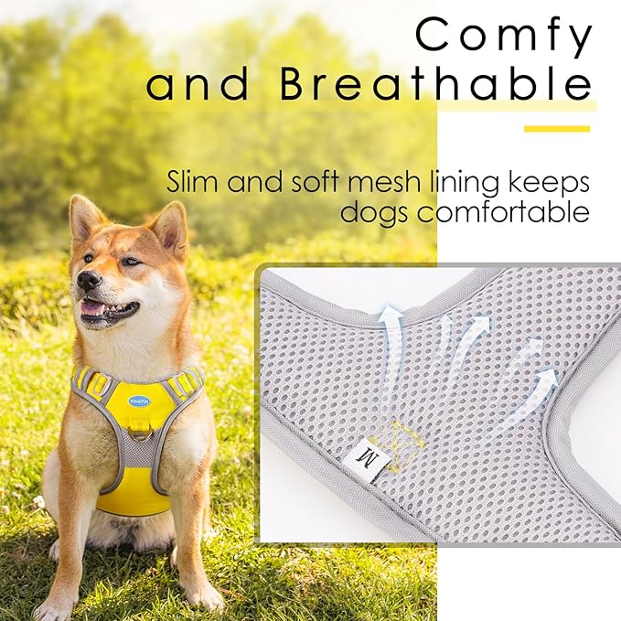 ThinkPet No Pull Harness Breathable Sport Harness with Handle-Dog Harnesses Reflective Adjustable for Medium Large Dogs