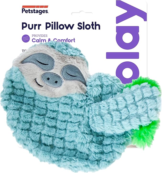 Catstages Purr Pillow Snoozin' Sloth Soothing Plush Cat